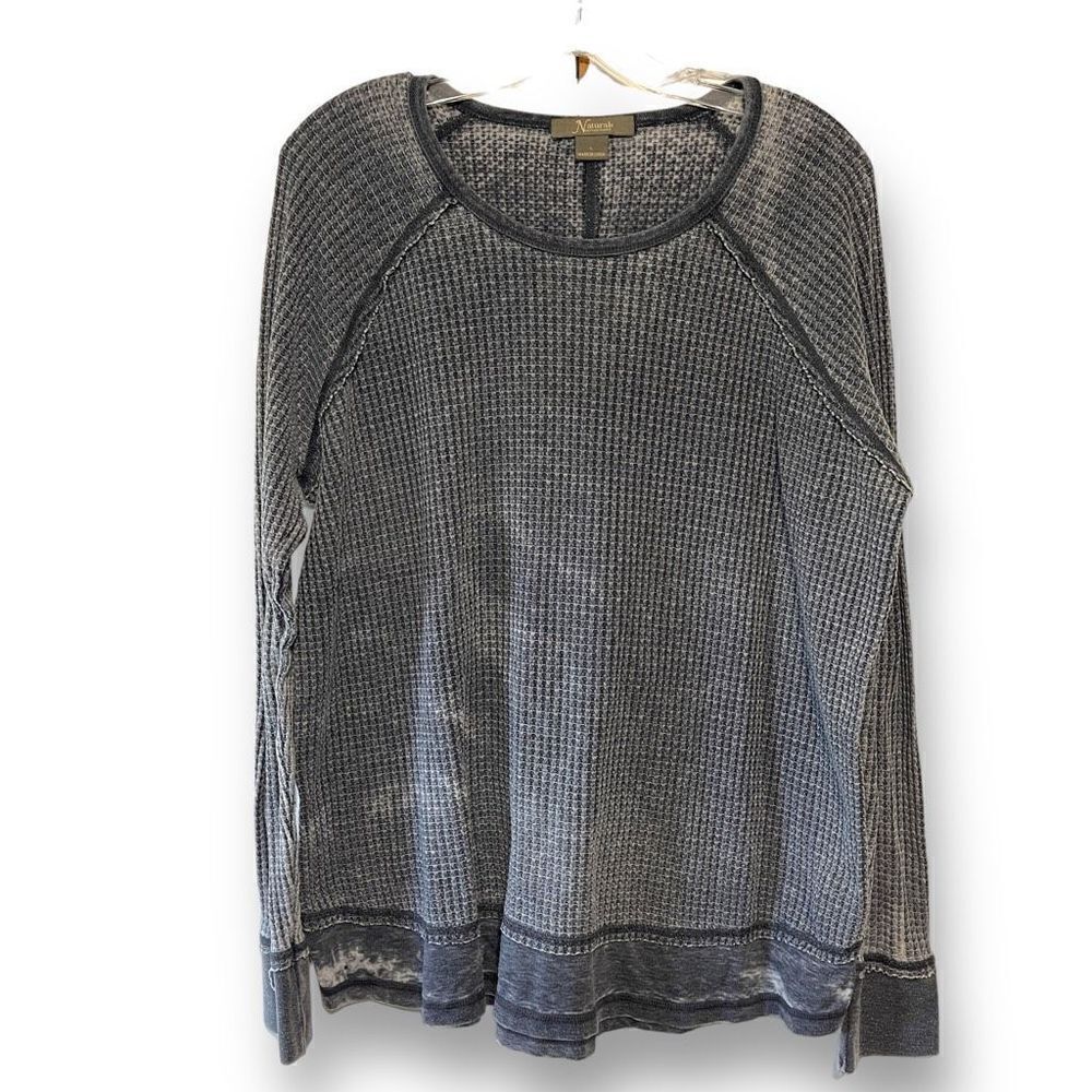 Natural‎ Reflections Gray Rustic Long Sleeve Pullover, Large
